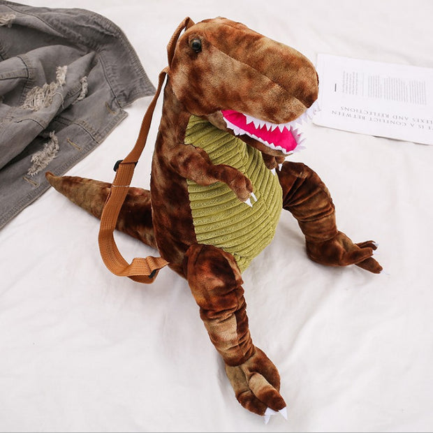 Creative 3D Dinosaur Backpack for Children Cartoon Animal Plush Dinosaurs Bag