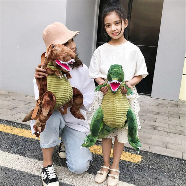 Creative 3D Dinosaur Backpack for Children Cartoon Animal Plush Dinosaurs Bag